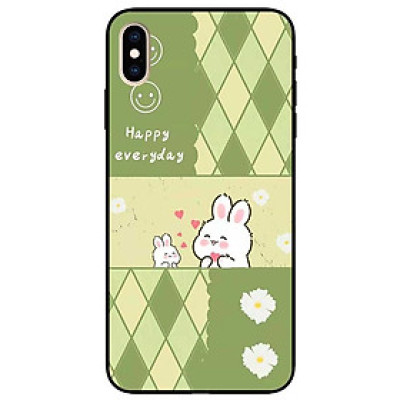 Ốp lưng dành cho Iphone X - Xs - Xs Max - XR - 11 - 11 Pro Max - Happy Thỏ Trắng - Hàng Chính Hãng