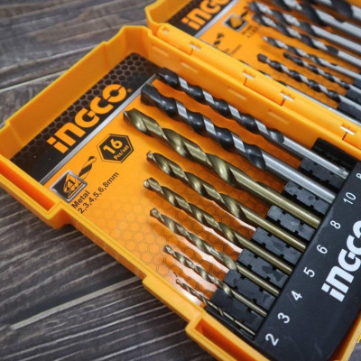 BỘ 16 MŨI KHOAN KIM LOẠI, BÊ TÔNG VÀ GỖ INGCO AKD9165 - HÀNG CHÍNH HÃNG