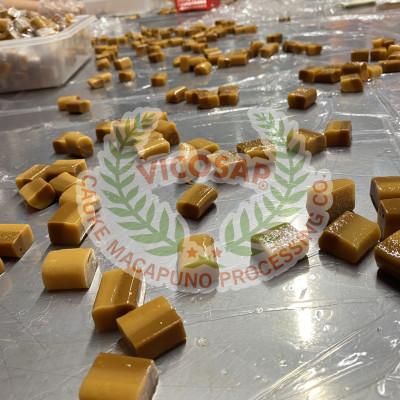 Kẹo dừa sáp VICOSAP vị cà phê muối kẹo mềm dẻo ít đường đặc sản Trà Vinh hộp 100g