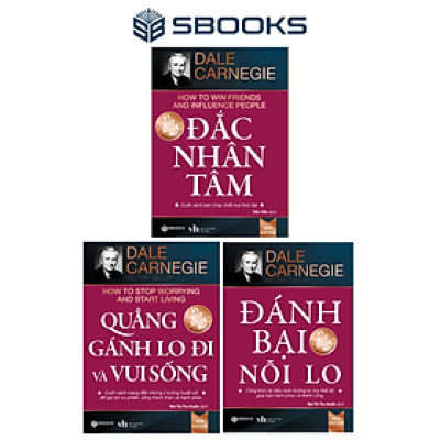 Sách Combo 3 Cuốn : Đắc Nhân Tâm + Quẳng Gánh Lo Đi & Vui Sống + Đánh Bại Nỗi Lo - SBOOKS