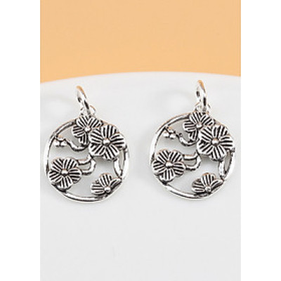 Combo 2 cái charm bạc tròn hoa 5 cánh  treo - Ngọc Quý Gemstones