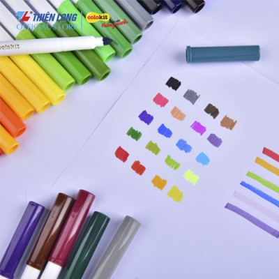Combo Bút lông màu Fiber Pen Thiên Long Colokit 56 màu rửa được an toàn sử dụng tô màu, vẽ tranh, calligraphy
