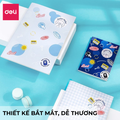 Combo 3 Cuốn Sổ Tay Ghi Chép Khâu Gáy 40 Trang Deli - FTZ03-01