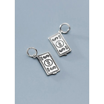 Combo 2 cái charm bạc tiền giấy 100 đô la treo - Ngọc Quý Gemstones