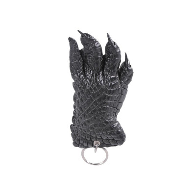Móc khóa da cá sấu Huy Hoàng nguyên màu đen HC8271