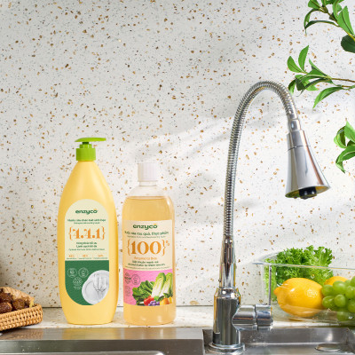 Combo Nước Ngâm Rau 1L Và Nước Rửa Bát Sinh Học 850ml ENZYCO