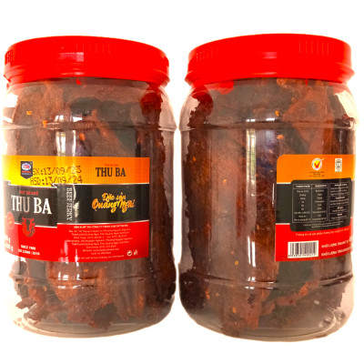 Combo 2 hộp khô bò Thu Ba miếng 500gr (tặng 1 gói 100gr trị giá 94K)