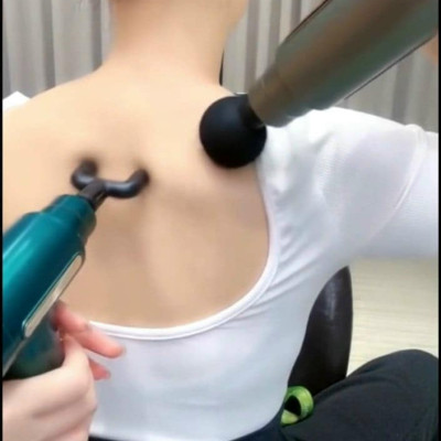 Súng Massage Cầm Tay, Máy Massage Cổ Vai Gáy, Toàn Thân, 4 Đầu 6 Cấp Độ, Máy Massage Đa Năng