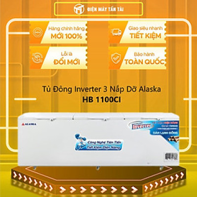 TỦ ĐÔNG 3 CÁNH INVERTER ALASKA 1100/742 LÍT HB-1100CI ĐỒNG (R290) - hàng chính hãng - Chỉ giao HCM