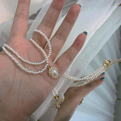 Dây chuyền / vòng cổ choker 2 lớp phong cách cổ điển thời trang dành cho nữ