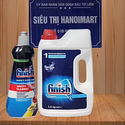 Combo bột rửa bát Finish 2,2kg và Bóng Finish 400ml + Tặng 3 viên finish
