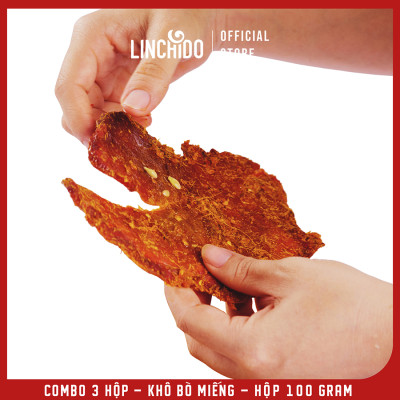 [ COMBO 3 HỘP ] Khô Bò Miếng _ Tùng Phương Du Ký _ Loại 100 Gram