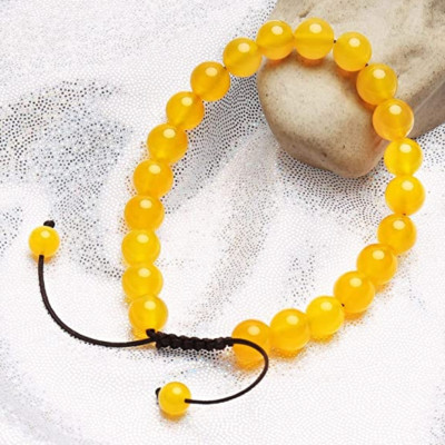 Vòng tay phong thủy đá mã não vàng thiên nhiên size 10mm