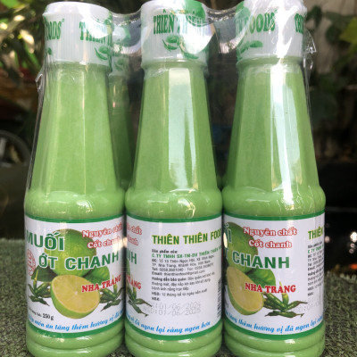 Combo 6 Muối Ớt Chanh Chai 250g Màu Xanh Thương Hiệu Thiên Thiên Food Đặc Sản Nha Trang