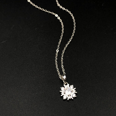 Dây Chuyền Vòng Cổ Nữ Hoa Đính Đá Lấp Lánh BẠC HIỂU MINH DMD472S