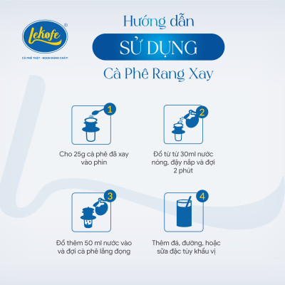 Cà phê rang xay Đặc Biệt Lekofe 80% Robusta 20% Arabica Đắng đậm chua nhẹ Túi 500gram