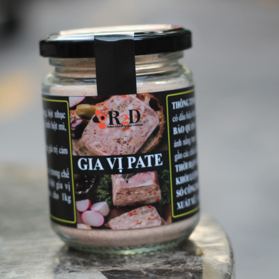 Gia vị Pate hũ 200g chính hãng R2D thành phần hữu cơ dùng làm nguyên liêu chế biến Pate.
