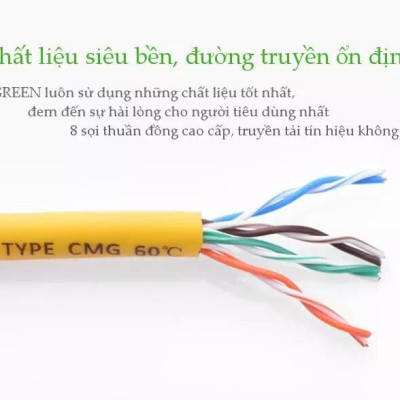 Ugreen UG11233NW103TK 5M màu Vàng Cáp mạng LAN CAT5E UPT - HÀNG CHÍNH HÃNG