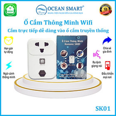 Ổ Cắm Thông Minh HUNONIC, Ổ Cắm Wifi Điều Khiển Từ Xa Qua Điện Thoại - SK01