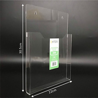 Kệ nhiều giấy treo tường mica Enter C12H 21x30cm A4 đứng, đáy 25mm, có hậu mica