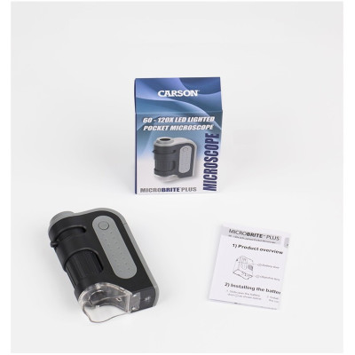 Kính Hiển Vi Bỏ Túi Đa Năng Carson MICROBRITE PLUS 60-120x LED MM-300 - Hàng Nhập Khẩu