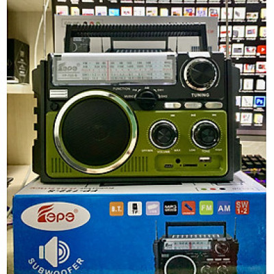 Đài FM Radio Nghe Nhạc FEPE FP-722-S Bluetooth-Sạc Năng Lượng Mặt Trời,Thiết Kế Cổ Điển Sang Trọng ,2 Ăn-Ten Bắt Sóng Mạnh Hỗ Trợ USB và Thẻ Nhớ- Hàng Chính Hãng