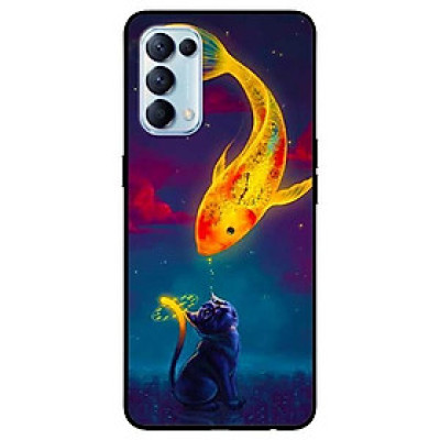 Ốp lưng dành cho Oppo Reno 5 mẫu Mèo Và Cá