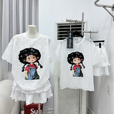 Set váy ren bèo in cô gái tóc xù siêu HOT loại 1 chuẩn ảnh