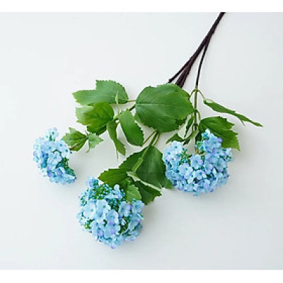 Hoa Cẩm tú cầu giả - Thân gỗ cành 3 bông hoa - Cây giả, hoa lụa Decor trang trí nhà cửa.