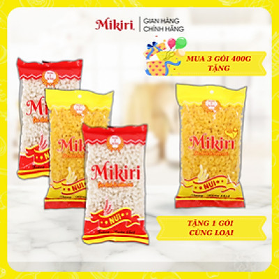 MUA 3 TẶNG 1 - Bộ 4 túi Nui Ngắn Mikiri x 400g cao cấp - nguyên liệu nấu ăn thơm ngon