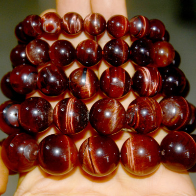 Vòng tay chuỗi đá mắt hổ đỏ-nhiều cỡ ly