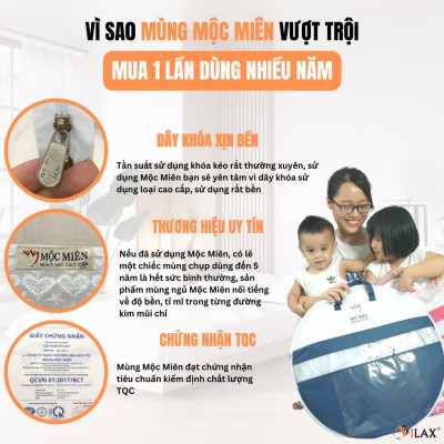 Màn Chụp Cao Cấp Mộc Miên Hoạ Tiết Xanh Cá Mập - Kích Thước 1,6mx2m -2 cửa ( Hà Nội )