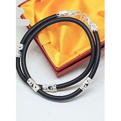 Dây chuyền nam cao su bọc đầu rồng mạ Vàng 24k D4