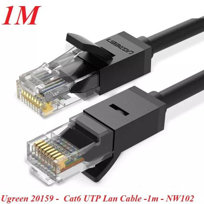Ugreen UG20159NW102TK 1M màu Đen Cáp mạng LAN CAT6 UTP - HÀNG CHÍNH HÃNG