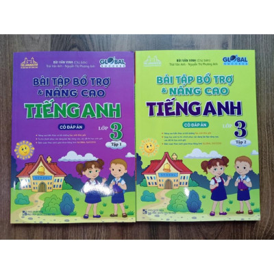 ` Sách - Combo Bài tập bổ trợ và nâng cao tiếng anh lớp 3 - tập 1 + 2 (có đáp án) - GLOBAL SUCCESS