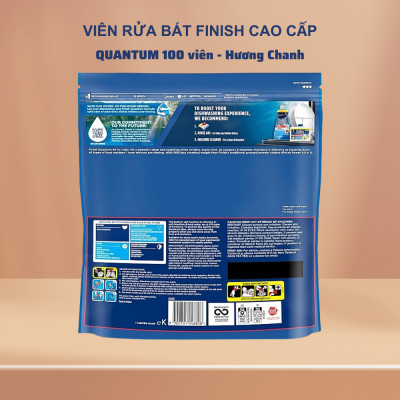Viên rửa bát Finish Quantum Max 100 viên 14 in 1