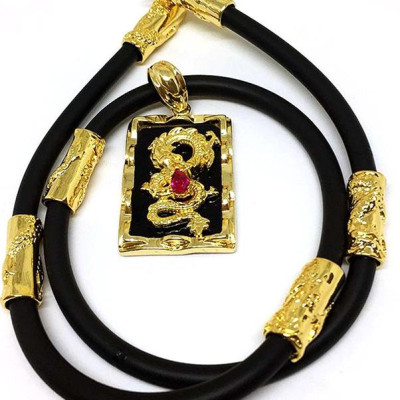 Dây Chuyền Nam Phong Thủy Rồng Vàng 3D MK128+MK70 (46 - 48 cm)