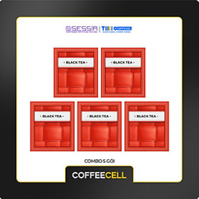 Combo 5 Gói Trà Đen Với Nhân Sâm Trắng Thượng Hạng COFFEECELL (5 gói x 2g) - Hương thơm cay nồng của nhân sâm giúp bộc lộ tài năng, đánh thức cảm xúc tươi mới - Hàng Chính Hãng