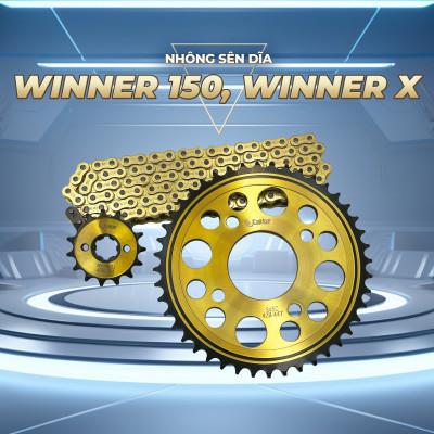 Nhông sên dĩa WINNER 150/X MẪU MỚI (Nhông Dĩa Vàng Đồng, Sên Vàng) - Nhông sên dĩa CATTA chất lượng cao