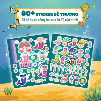 Sách - Trò Chơi Sắp Xếp Tủ Đồ Cùng Mika Xinh Đẹp - Thời Trang Và Phụ Kiện Nàng Tiên Cá - Bóc Dán 80+ Sticker Cho Bé Gái - Megabook
