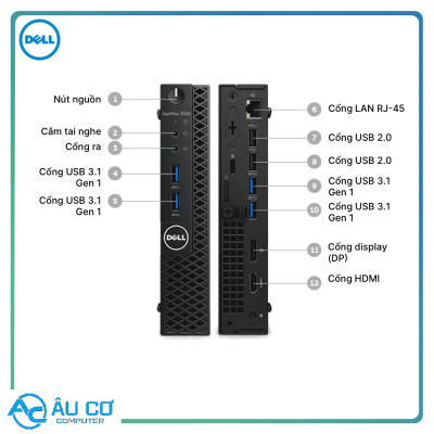 Máy Tính Để Bàn Dell Optiplex 3040 Core i7 6700t micro nhỏ xíu - Tích Hợp Wifi - HÀNG CHÍNH HÃNG