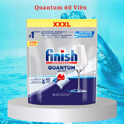combo viên rửa bát finish quantum 72 viên+muối rửa bát fnish 1.5kg dùng cho máy rửa bát
