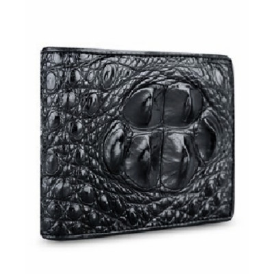 HT2213-14-15-49 - Ví nam Huy Hoàng da cá sấu gù đầu màu đen, nâu đỏ, vàng bò, nâu đất