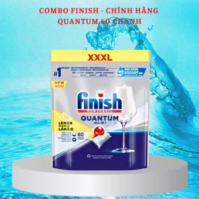 combo viên rửa bát finish quantum 72 viên+muối rửa bát fnish 1.5kg dùng cho máy rửa bát