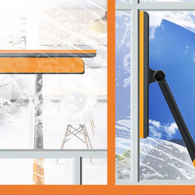 Cây gạt nước lau kính đầu mềm chống trầy xước Đa Năng 3 in1 - Chổi Lau Kính Kèm Gạt Nước Silicon Xoay 360 Độ Chống Trượt