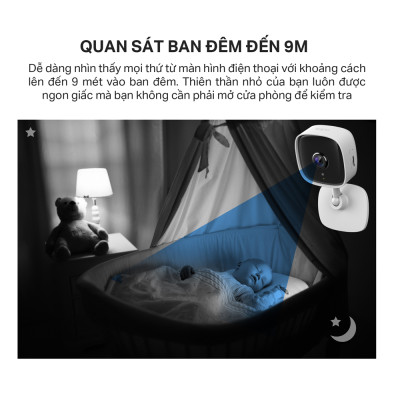 Camera Wifi Trong nhà Tp-Link Tapo C110 / C100 - Đàm thoại 2 chiều, Có loa báo động, Hồng ngoại ban đêm - HÀNG CHÍNH HÃNG