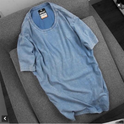 Áo thun cổ tròn wash bụi INF