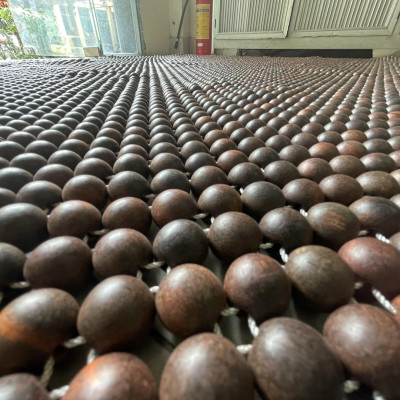 Chiếu Hạt Gỗ Trắc Mộc Cao Cấp - Kích Thước 1,2mx1,9m hạt 1.2cm ( video , hình thật ) 