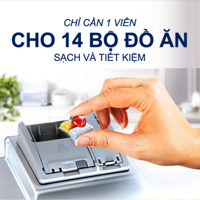 Viên rửa chén bát Finish Quantum Max 60 viên hương chanh 