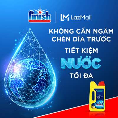 Bột Rửa Chén Bát Hương Chanh Finish Classic Power Powder Lemon Sparkle chai 1 kg